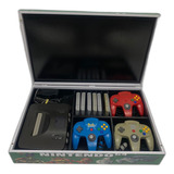 Caixa Nintendo 64 Porta Cartucho 3 Controles E Alça 