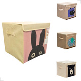 Caixa Organizadora Brinquedos Infantil Estampa Animal Linho