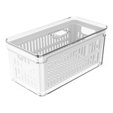 Caixa Organizadora C/ Cesto De Geladeira Frutas Verduras 5l
