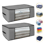 Caixa Organizadora Guarda Roupa Edredom Coberto Kit 2 Peças