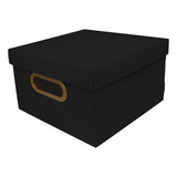Caixa Organizadora Linho Grande 36x36 Cm Preto Dello