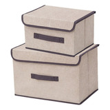 Caixa Organizadora Multiuso Dobrável Tecido C Tampa 36x23x24