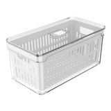 Caixa Organizadora P/ Geladeira Com Cesto Escorredor 5 L Ou