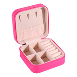 Caixa Organizadora Porta Joias Portátil Cor Rosa Pink