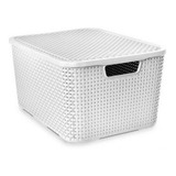 Caixa Organizadora Rattan Branca 15 Litros Arqplast