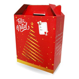 Caixa Para Cesta De Natal Com Alça Papelão Feliz Natal 5 Cxs