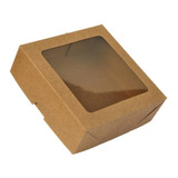 Caixa Para Presente Doces Kraft 12x12x4 Com Visor 20un