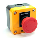 Caixa Plástica Amarela C/botão Emergência- 1nf Cp1-e