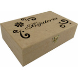 Caixa Porta Biju Jóias Organizador Bijuteria Flor Mdf Cru