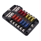 Caixa Porta Fusivel Fusiveis 12 Vias Led Negativo Universal 