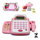 Caixa Registradora Infantil Calculadora Mercadinho Luz E Som Cor Rosa