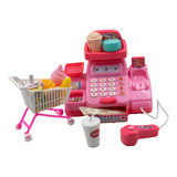 Caixa Registradora Música Luz Shopping Dino Toys Mercadinho Cor Rosa
