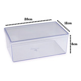 Caixa Retangular 1,500ml Com Tampa Cake Box Bluestar Cristal Cor Transparente Cake Box Cristal Retangular