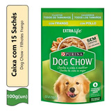 Caixa Sachê Purina Dog Chow Filhote Todos Os Tamanhos Sabor Frango 100g