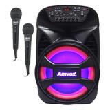 Caixa Som Amplificada Bluetooth Led 480w Rms + 2 Microfones