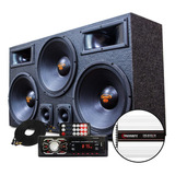 Caixa Som Automotivo 3 Woofer Triton Corneteira Modulo Radio