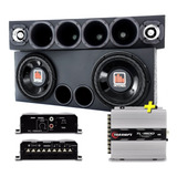 Caixa Som Automotivo Trio Completa Corneteira Modulo Taramps