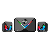 Caixa Som Gamer Bright Multimídia Speaker Led Rgb Usb 50w