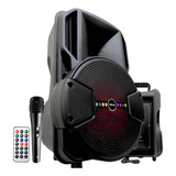 Caixa Som Portatil Alto Potente Grande De 8 E Com Microfone Preto Heruz 711 110v/220v