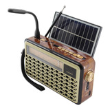 Caixa Som Portátil Bluetooth Painel Solar Rádio El-522 Bege