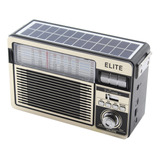 Caixa Som Portátil Bluetooth Painel Solar Rádio El515 Bege