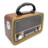 Caixa Som Rádio Retrô Vintage Portátil Bluetooth Recarregar 