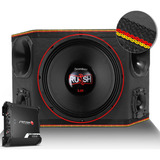 Caixa Som Trio 2600w Woofer Bomber Rush 12'' + Módulo Hl1200