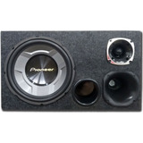 Caixa Trio Som Carro Automotivo Cinza Dutada Sub Pioneer 12 Pol Ts W 3060br 350w Rms