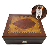 Caixa Umidora Madeira Cedro Espanhol 50 Charutos Higrometro