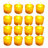 Caixa Vela Eletrônica Decorativa Led 130 Unidade Amarela Top