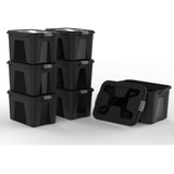 Caixas Organizadoras Preta Com Tampa E Travas Kit Com 6