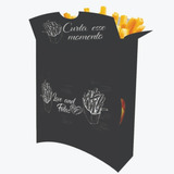 Caixinh Embalagem Batata Frita Delivery Preto - 100un