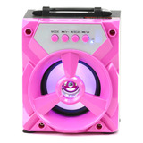Caixinha De Som Caixa Speaker Bluetooth Portátil Altomex Mp3 Pen Drive Rádio Fm Bateria Recarregável Muito Potênte Rosa