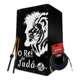 Cajon Elétrico Jesus/leão Judá + Par Vassourinha + Cabo