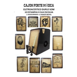 Cajon F M Elétrico Acústico slap vassourinha Mod Leve
