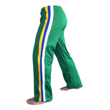 Calça Abada, Capoeira, Verde, Faixas Brasil - Rabo De Arraia