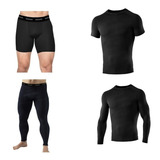  Calça Bermuda Camisa Camiseta Compressão Rash Kit Completo