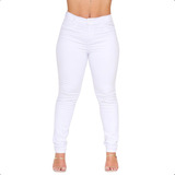 Calça Branca Jeans Skinny Feminina Lycra