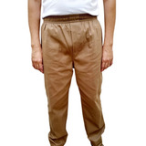 Calça Brim Caqui Bege Uniforme Profissional Sem Bolso