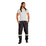 Calça Brim Trabalho Pesado Faixa Refletiva Entrega Rápida 01