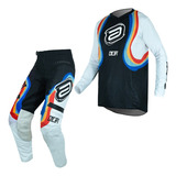 Calça Camisa Asw Concept Preto Branco Motocross Trilha Roupa