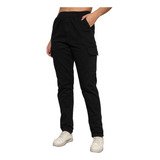 Calça Cargo Skatista Feminina Larga Elástico Na Cintura 