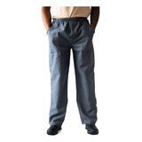 Calça Em Oxford De Elástico 4 Bolsos Uniforme Para Trabalho