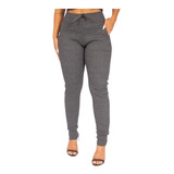 Calça Feminina Cintura Alta Jogger Ribana Canelada