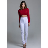 Calça Feminina Cintura Alta Levanta Bumbum Com Lycra Sawary