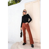 Calça Feminina Jeans Flare Boca De Sino Cintura Alta Básica