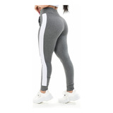 Calça Feminina Jogger Listrada Crepe Academia Slim Fit Plus
