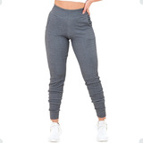 Calça Feminina Jogger Listrada Crepe Outono Inverno Slim Fit