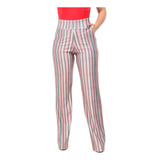  Calça Feminina Pantalona Wide Leg Flare Cintura Alta Verão