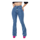 Calça Flare Jeans Feminina Boca De Sino Cos Alto Hot Pants 